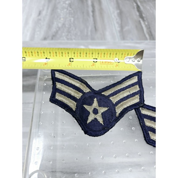 USAF Senior Airman E-4 Rank Chevron Insignia U.S. Air Force Patch + Ribbon Pins - Picture 6 of 6